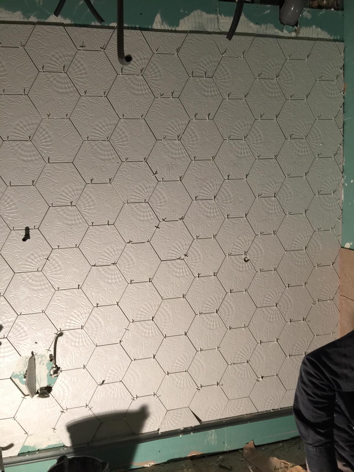 Colocación de azulejos con cuñas - 2